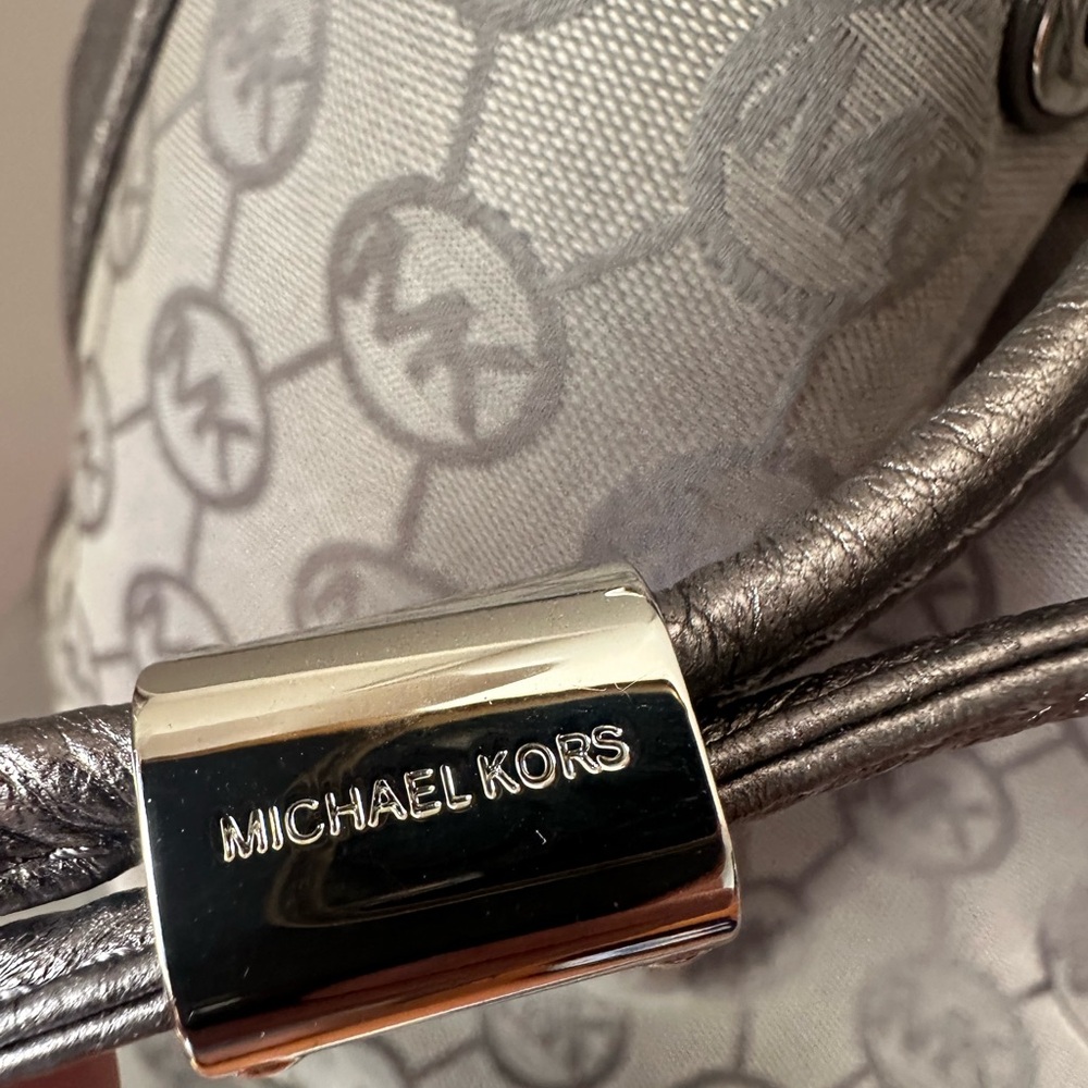 Michael Kors Silver Hardware Monogram Shoulder Ba… - image 3